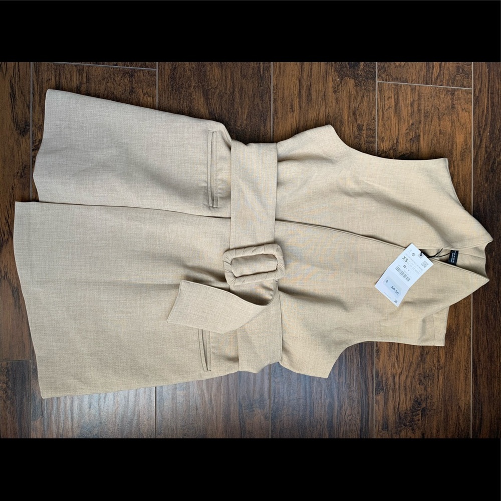 Zara Wide Belted Vest NWT sz XS